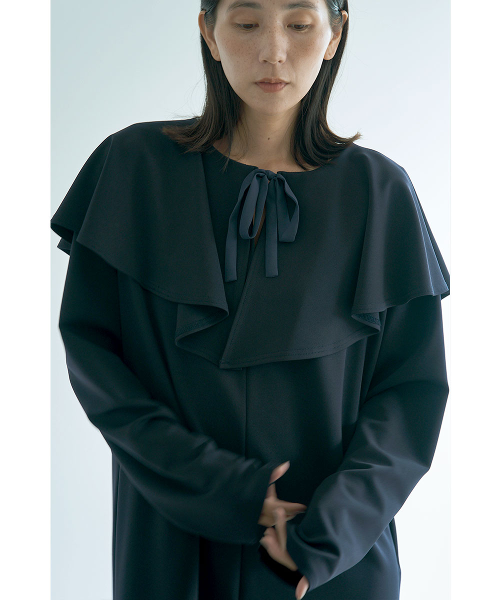 【SALE】【マイとヨーコさんコラボ】[NATURAL]RUFFLE COLLAR ONEPIECE[本店限定]