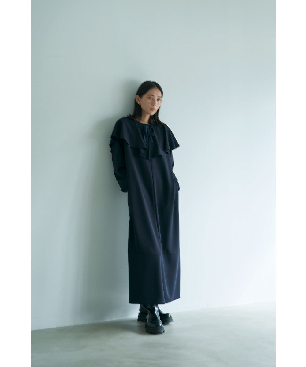 SALE】【マイとヨーコさんコラボ】[NATURAL]RUFFLE COLLAR ONEPIECE