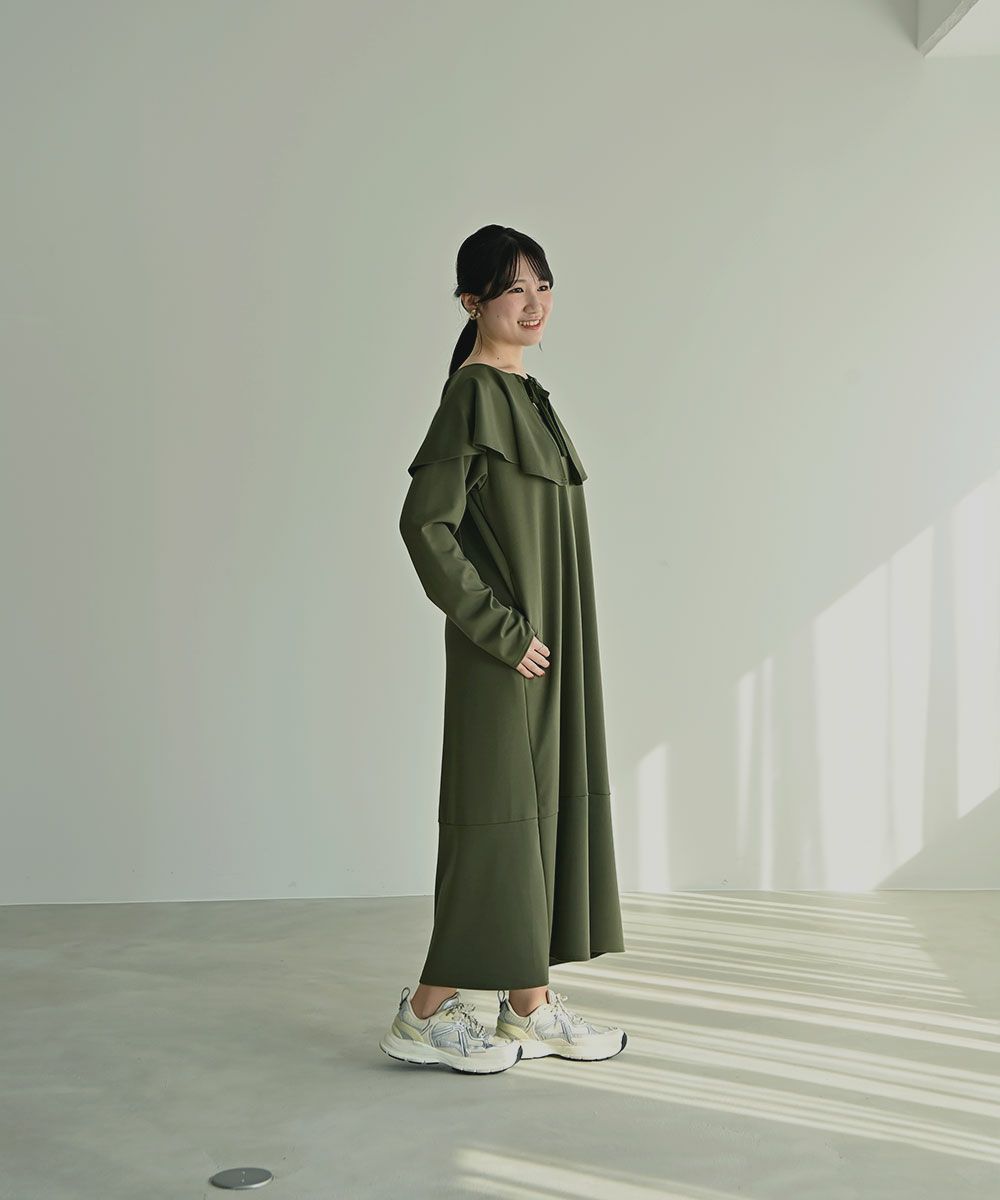 マイとヨーコさんコラボ】[NATURAL]RUFFLE COLLAR ONEPIECE[本店