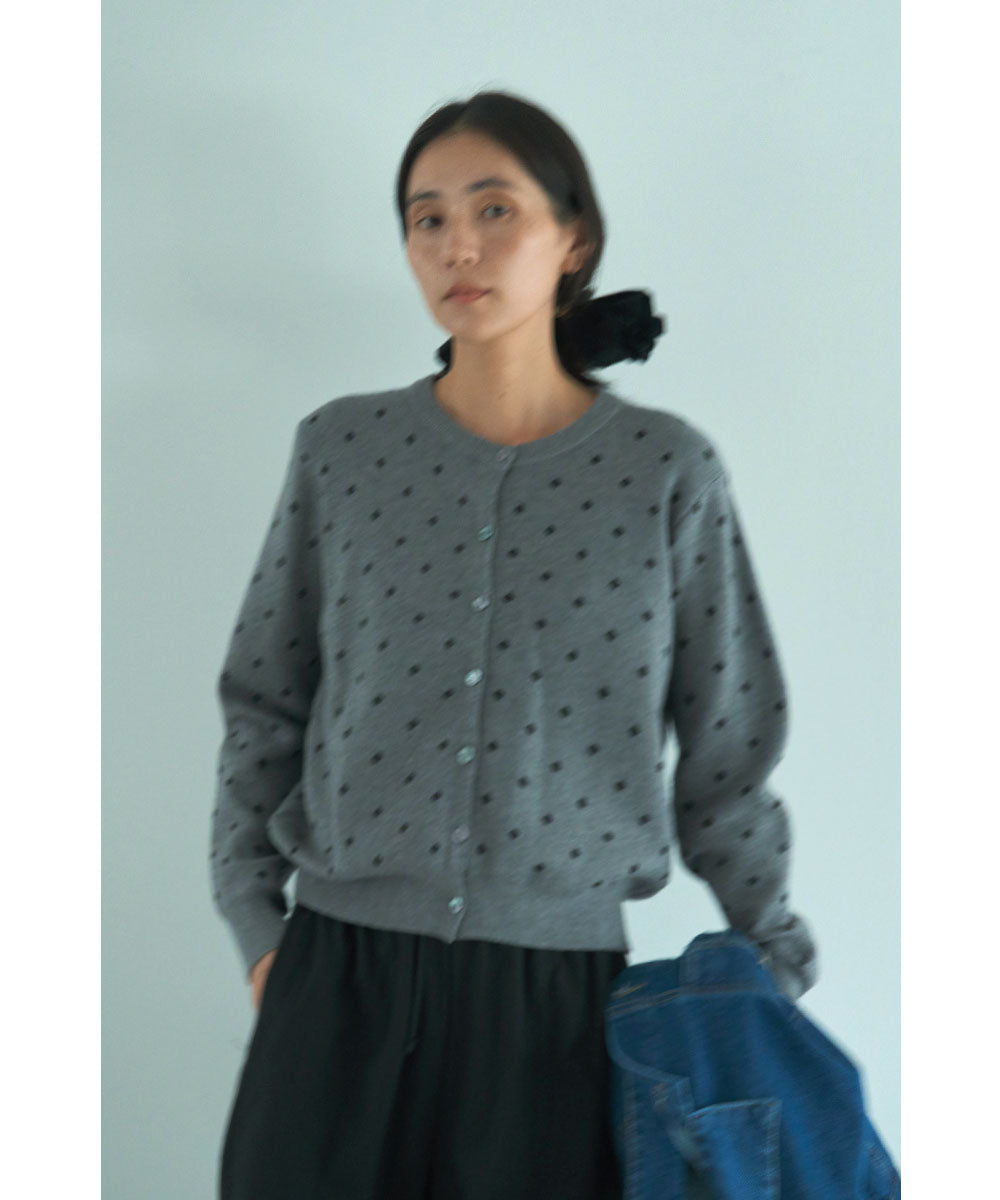 JACQUARD DOT KNIT CARDIGAN