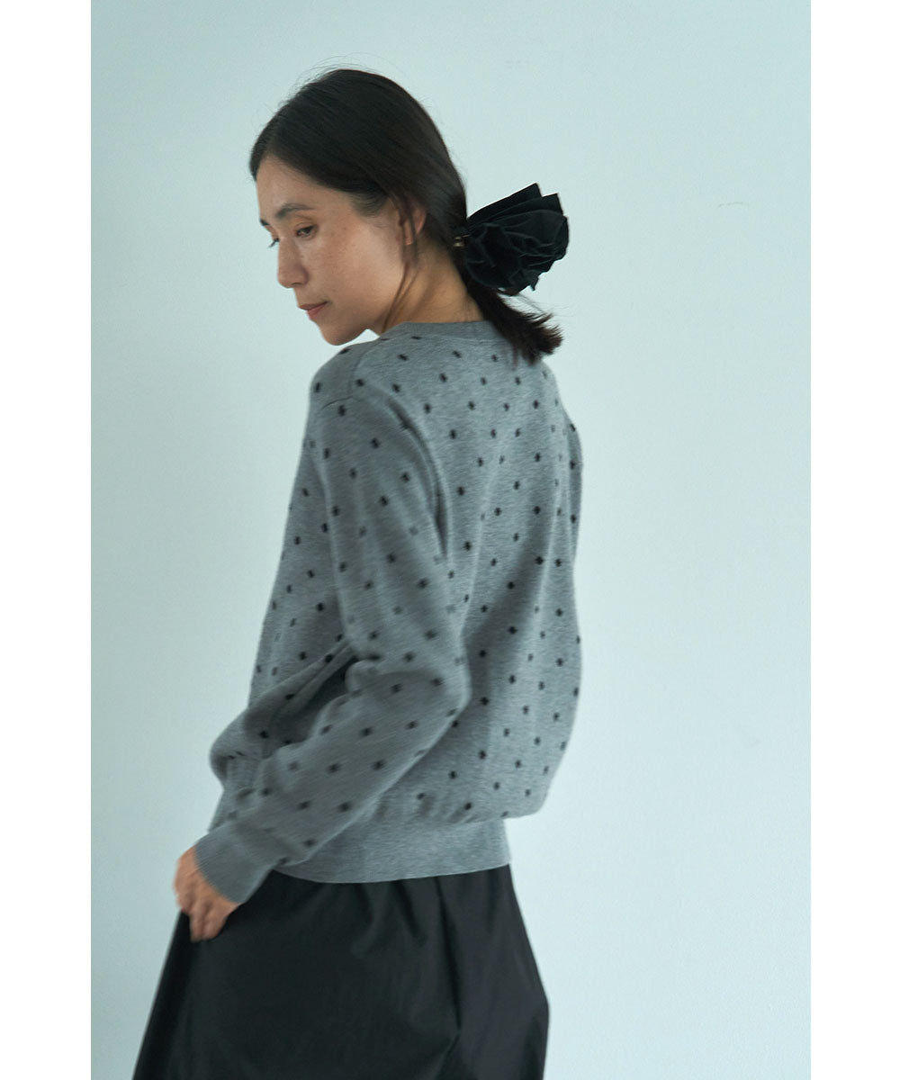 JACQUARD DOT KNIT CARDIGAN