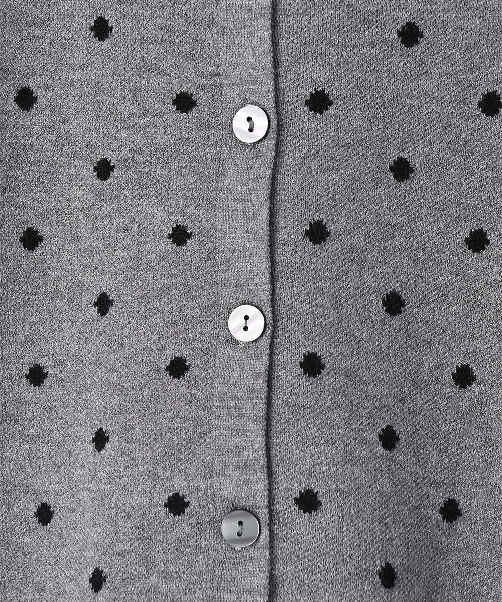 JACQUARD DOT KNIT CARDIGAN