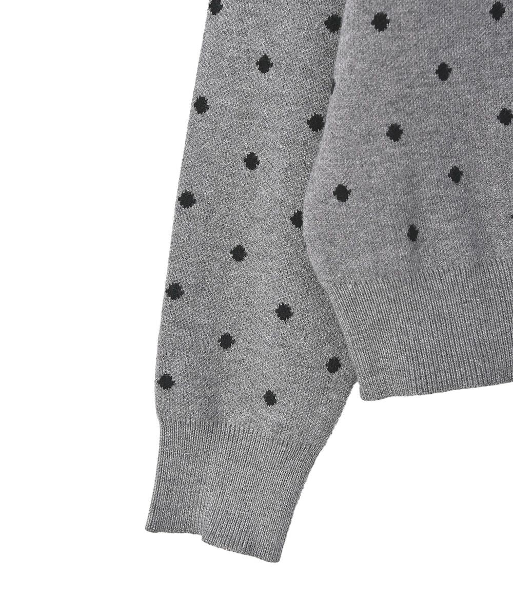 JACQUARD DOT KNIT CARDIGAN