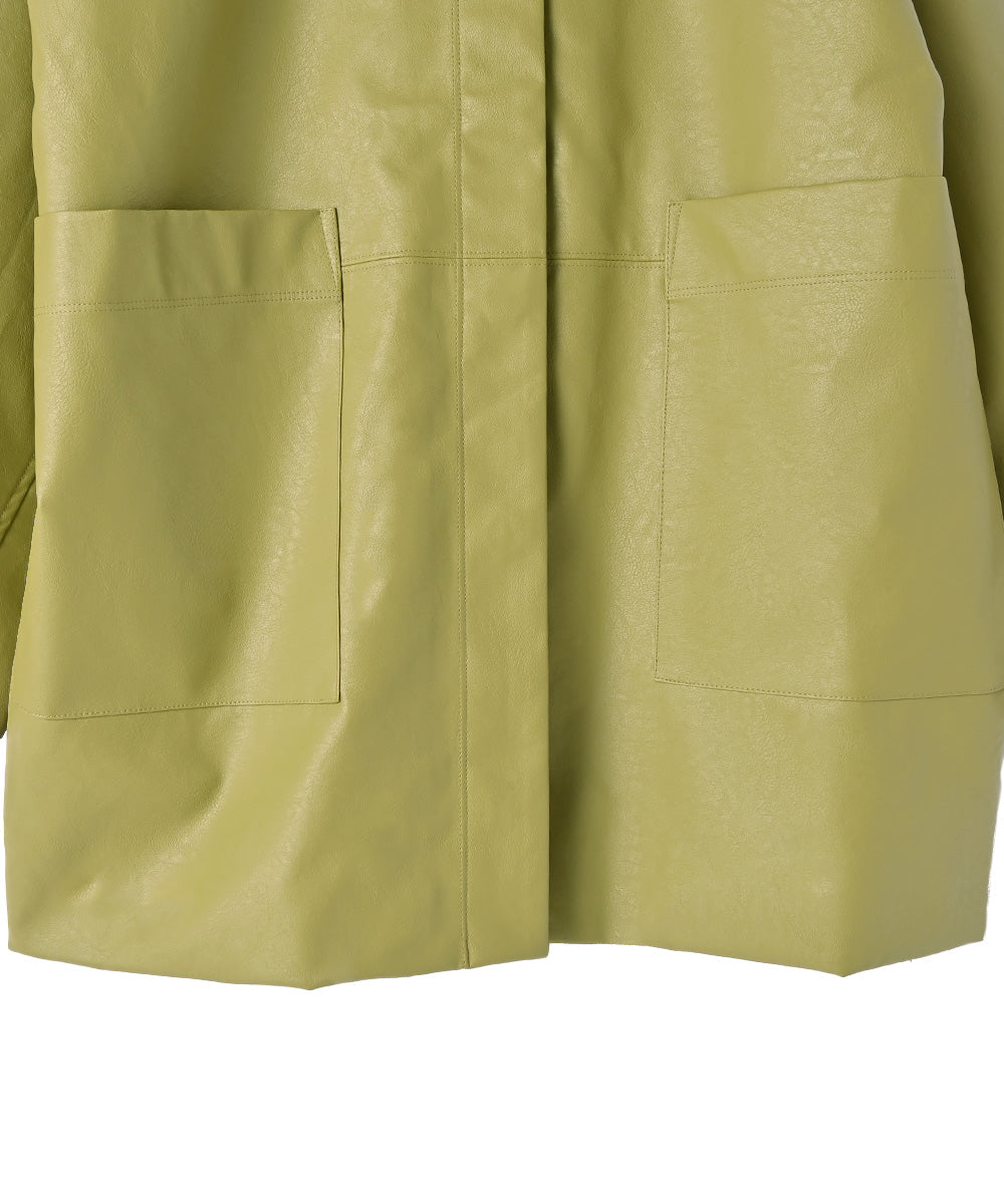 FAKE LEATHER OVER JACKET