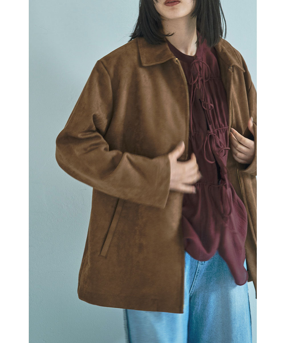 ジャケット・アウター VINTAGE FAKE NUBUCK BLOUSON NO ID.（ノーアイディー） ブルゾン アウター 「NO ID.」Fake Fur Knit