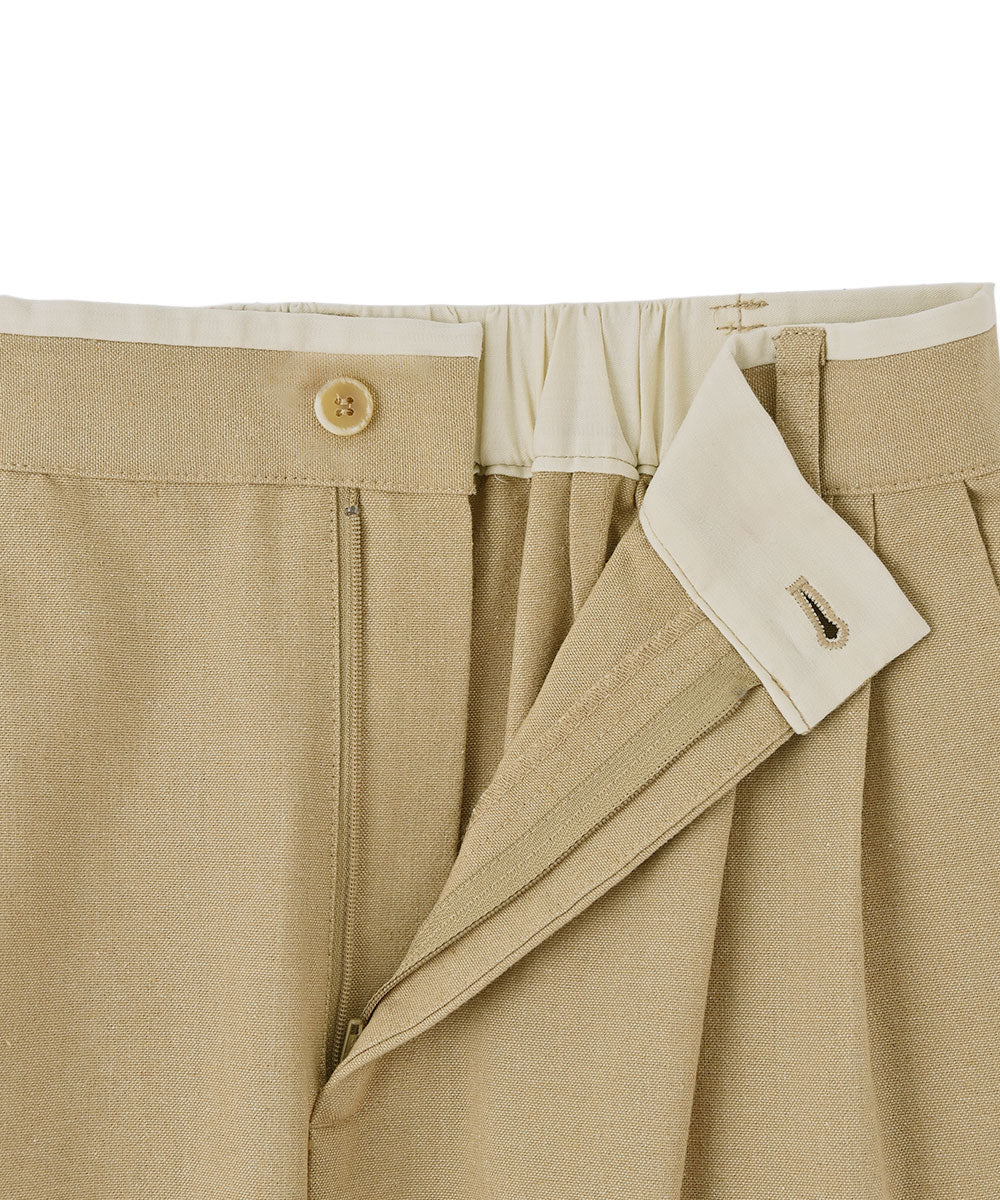 WAIST PIPING LINEN BLEND PANTS
