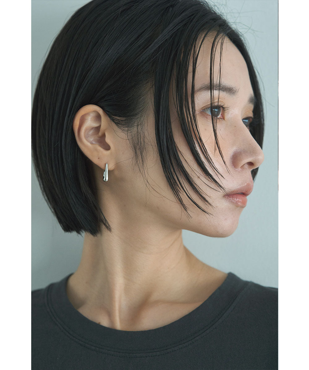 SILVER POST]SQUARE HOOP PIERCE