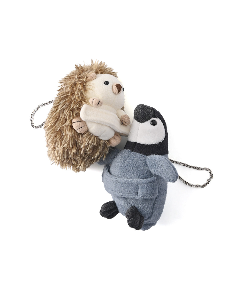 ミニポーチ11点(チャーム付) ANIMAL CHARM POUCH(HEDGEHOG & PENGUIN)