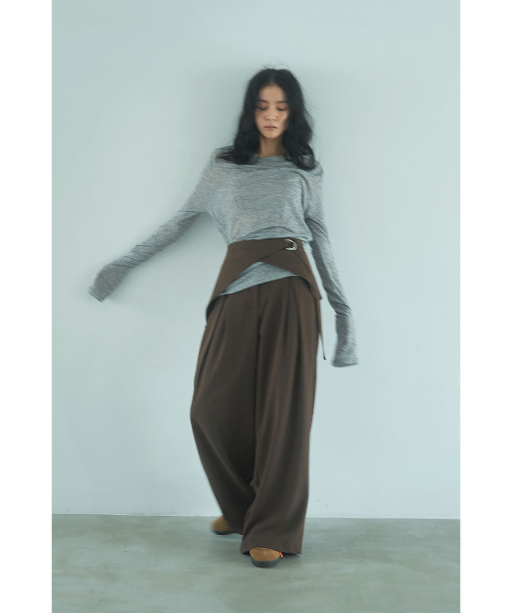 KKfashionさんコラボ】BELT SET TUCK PANTS