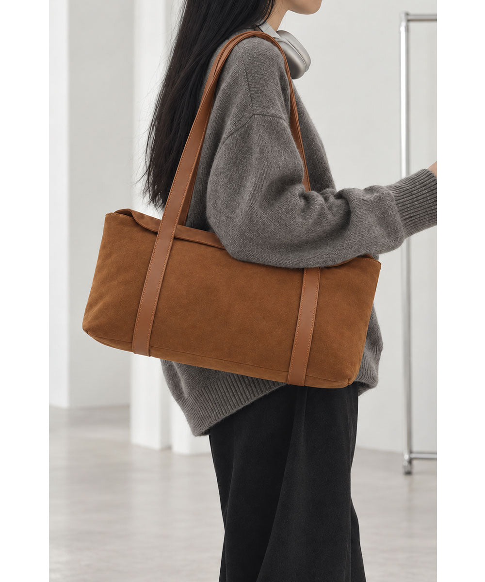 MIX TEXTURE WIDE TOTE BAG